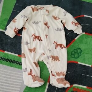 Carter's Cream and Brown Animal Print Kids Pajamas